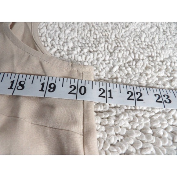 Notations Womens Taupe Silk Sleeveless Collared Pockets Blouse Top Size Large - Picture 5 of 6